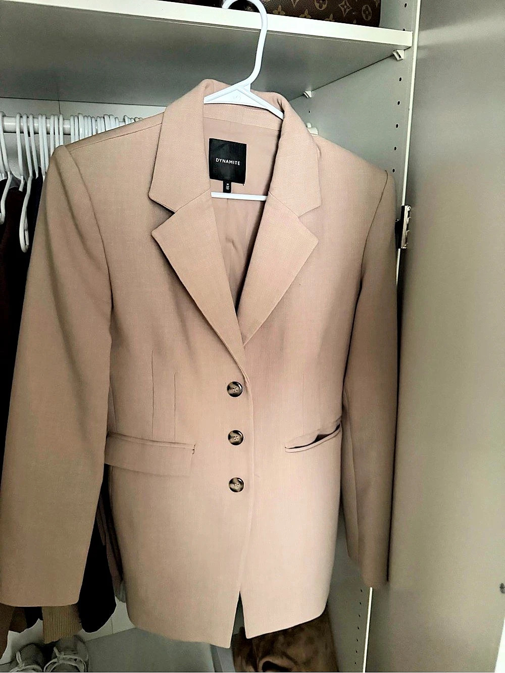 Express Notch Lapel Blazer in Brown Like New